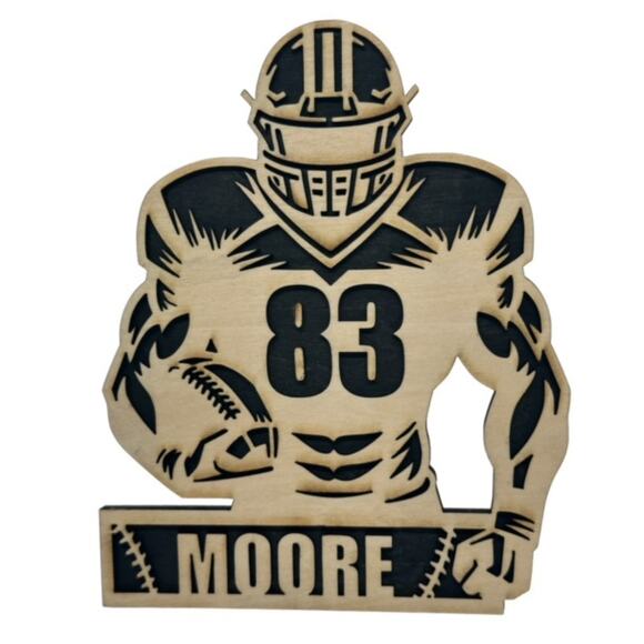 Personalized Football Sign Laser Engraved Gift Custom Plaque Sports Trophy - Picture 1 of 7